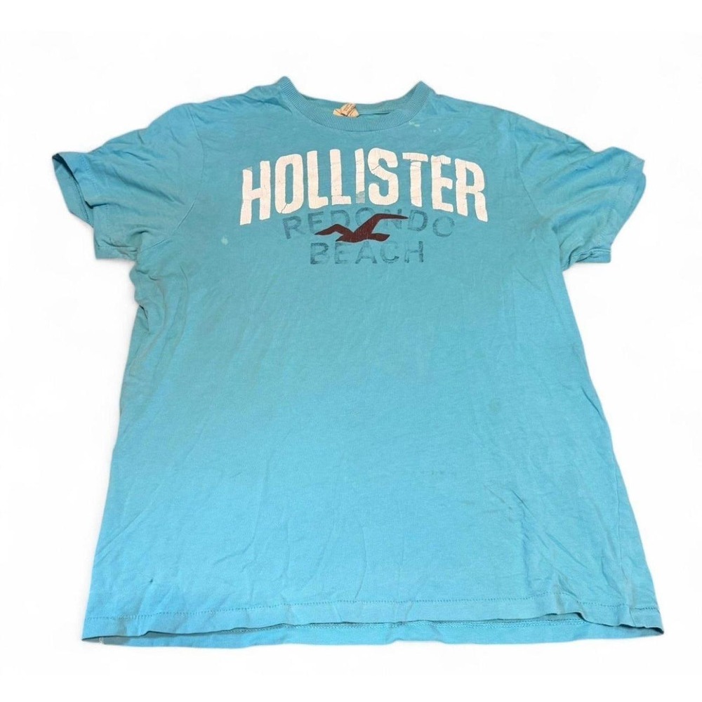 Hollister California Resort Beach‎ Blue Graphic T-Shirt Men's Large Y2K